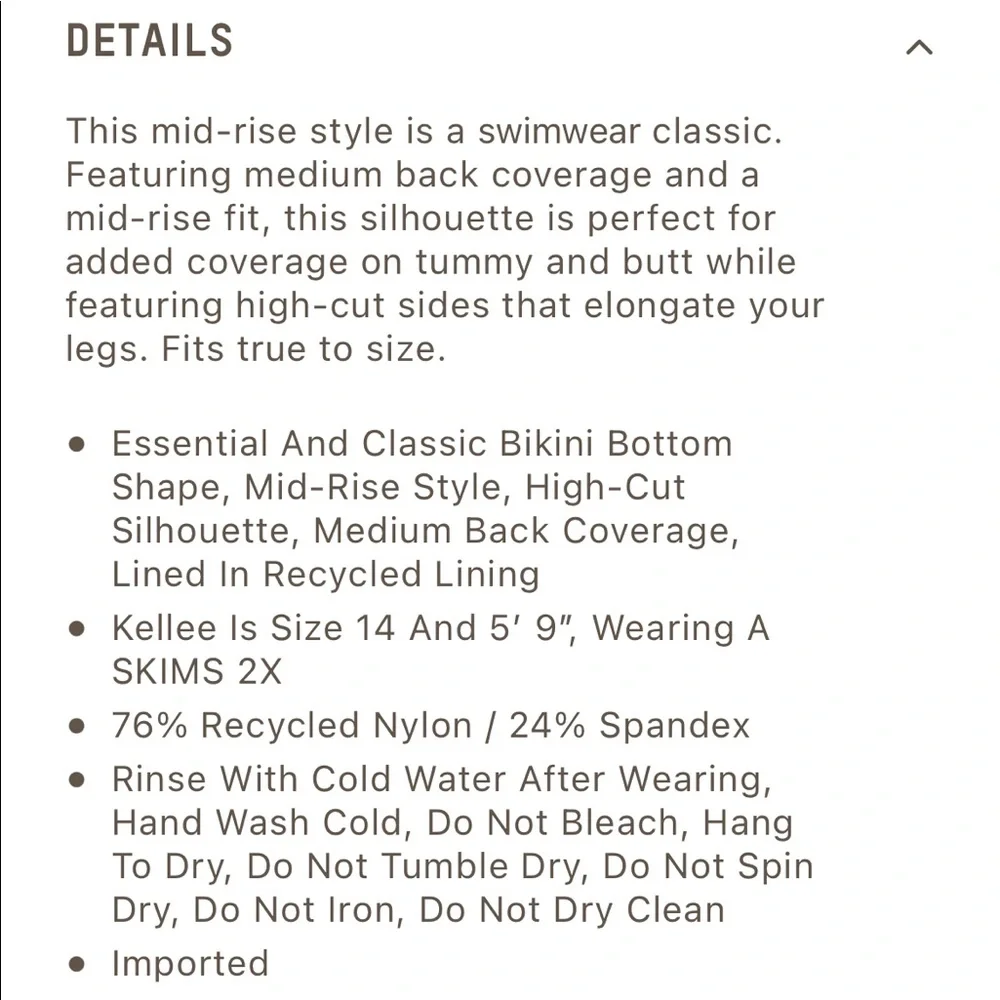 SKIMS swim mid waist bottom | gunmetal